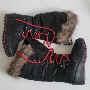 COUGAR Black Camo Lace-up Winter Boots Size 7M